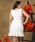Sleeveless Frilled Neck Chiffon Mini Dress